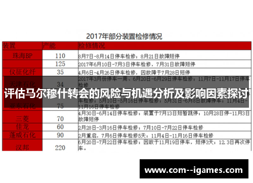 评估马尔穆什转会的风险与机遇分析及影响因素探讨